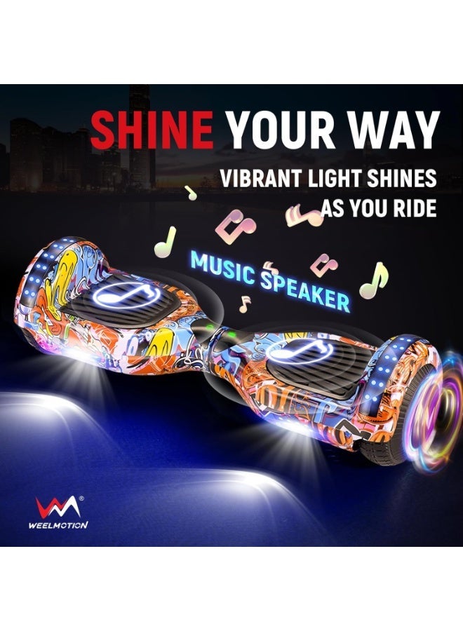 سمارت سكوتر التوازن الذكي، لوح همفي بورد مقاس 6.5 بوصة مع أضواء ممتازة، بطارية سامسونج بلوتوث، مكبر صوت مع حقيبة هدايا سكوتر. - Image 4